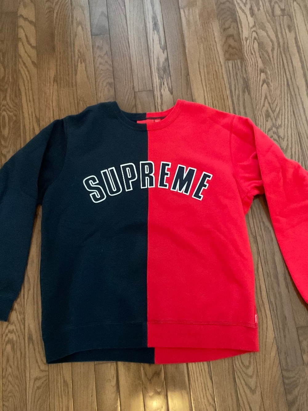 Supreme Split Style Sweater - Red/Navy - Large